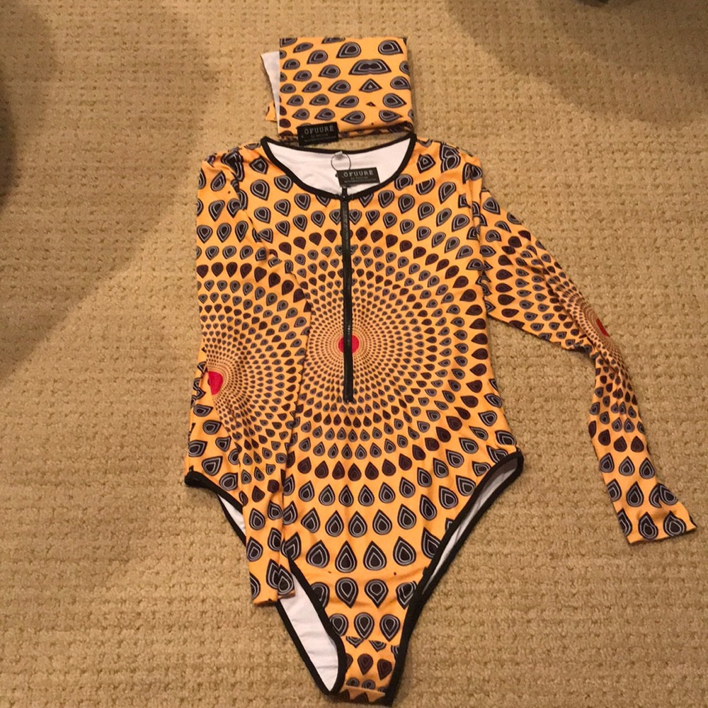 Long Sleeved Swimsuit & Headwrap NWT